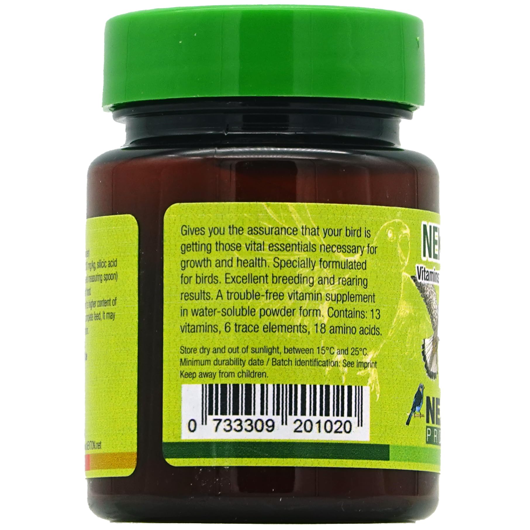Nekton-S etiquette-produit, étiquette claire des vitamines et minéraux.