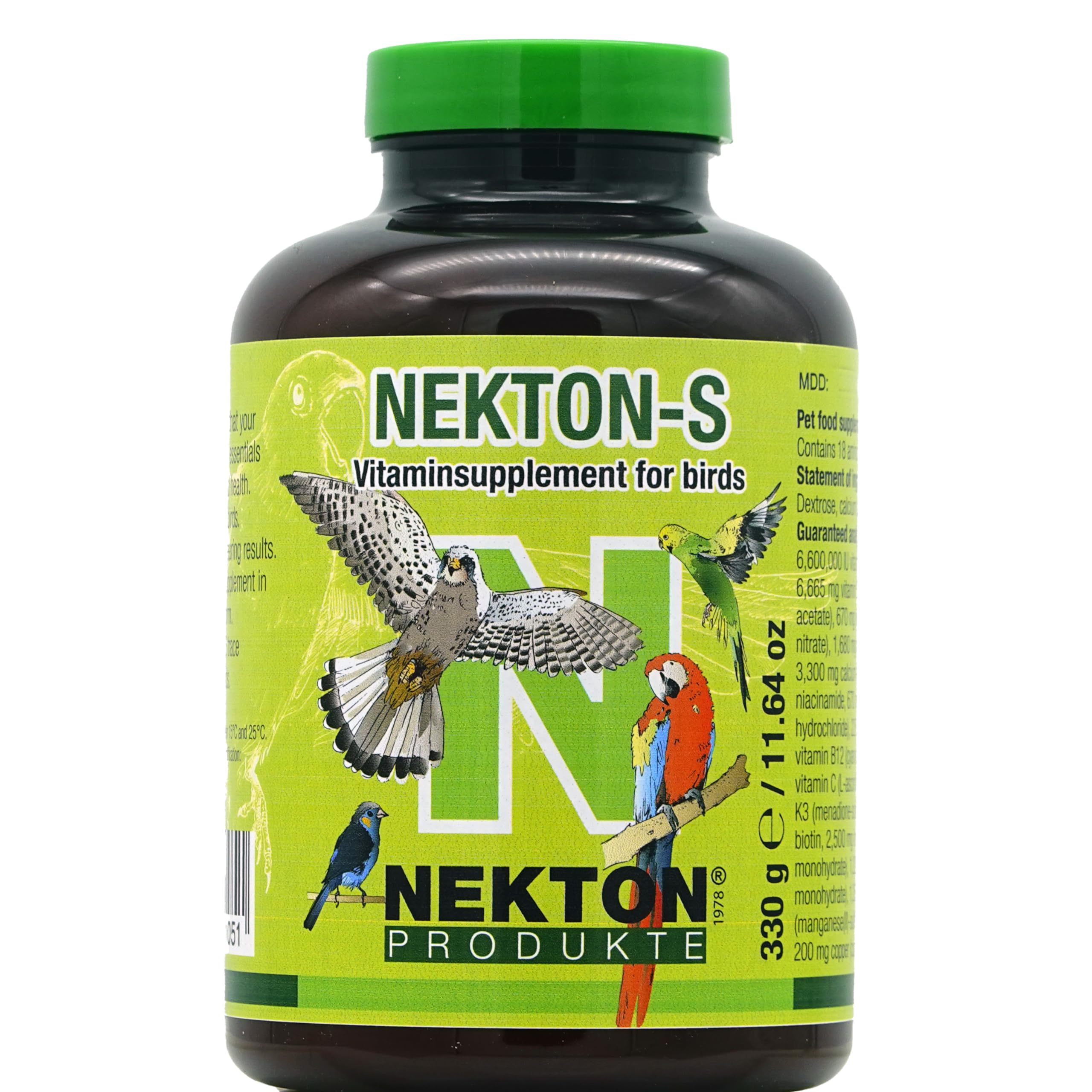 Nekton-S bouteille de multi-vitamines pour oiseaux, nutrition équilibrée.