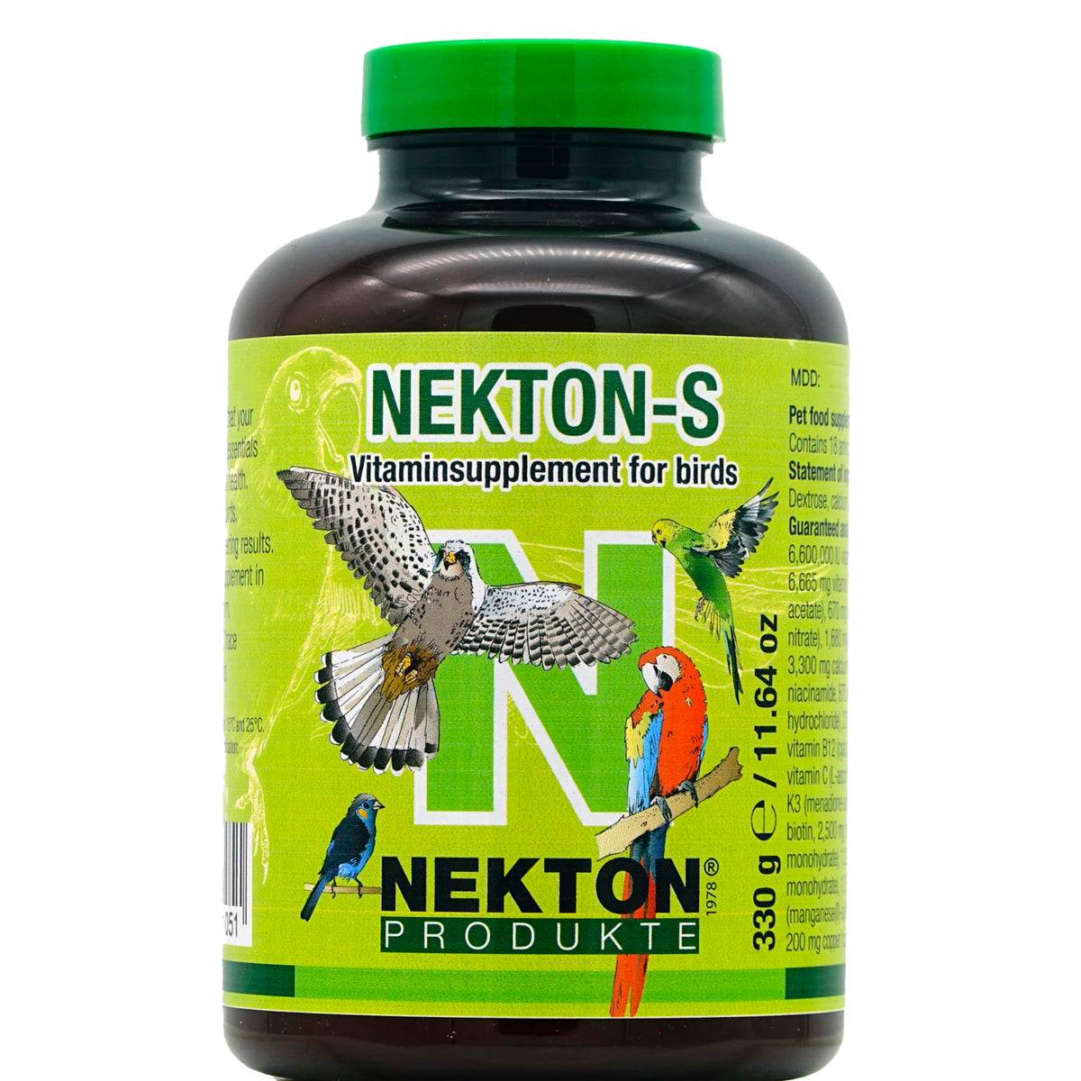 Nekton-S bouteille de multi-vitamines pour oiseaux, nutrition équilibrée.