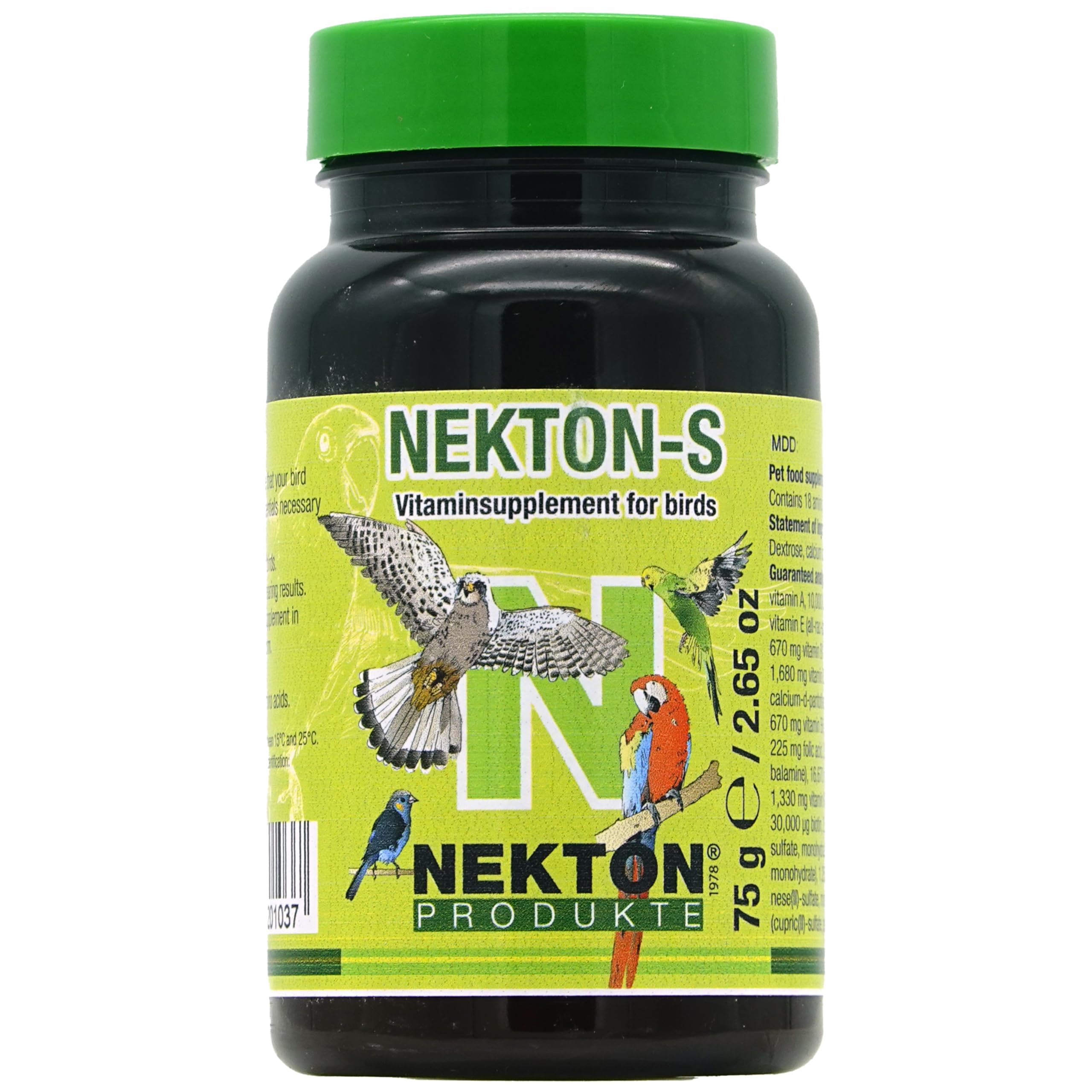 Nekton-S pour oiseaux : bouteille pratique pour la supplémentation quotidienne.