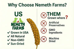 Nemeth Farms Millet entier non-OGM, ingrédient simple pour une friandise naturelle.