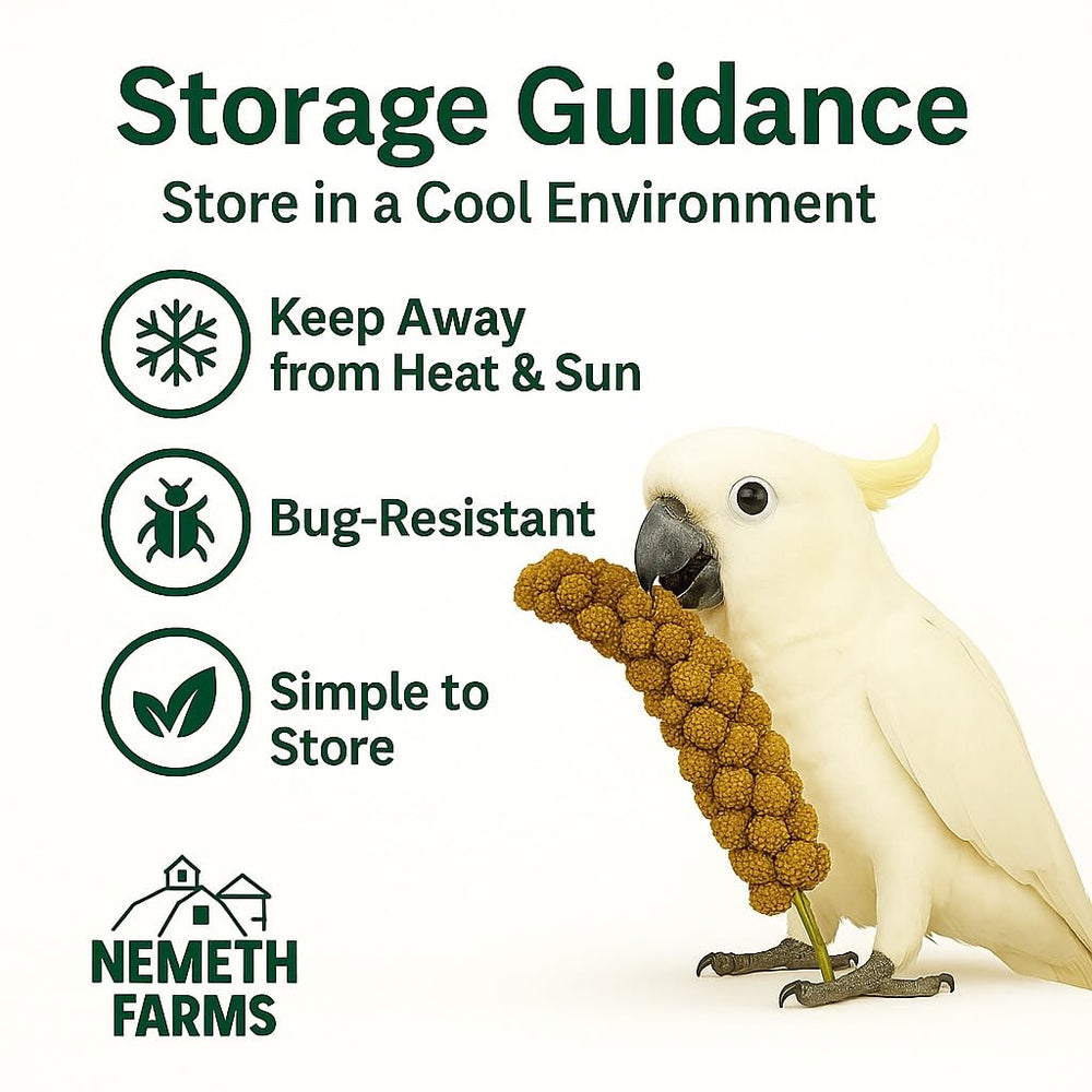 Nemeth Farms Millet sans additifs, simple et naturel pour une friandise quotidienne.