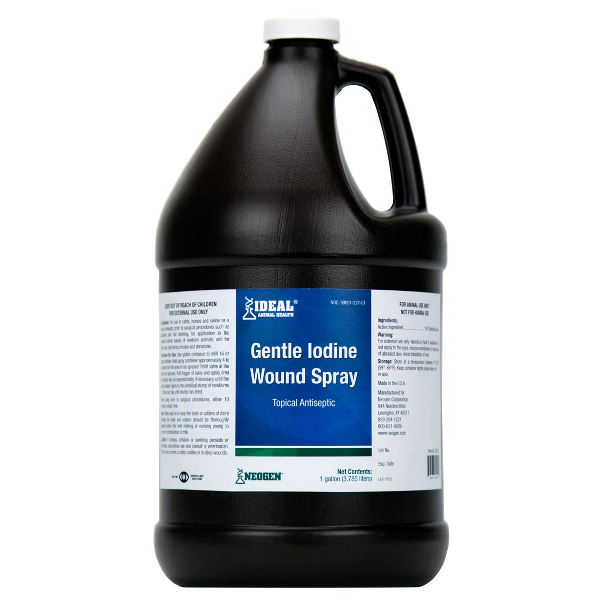 Neogen 1% iode gallon, versement fluide pour désinfection hygiénique.