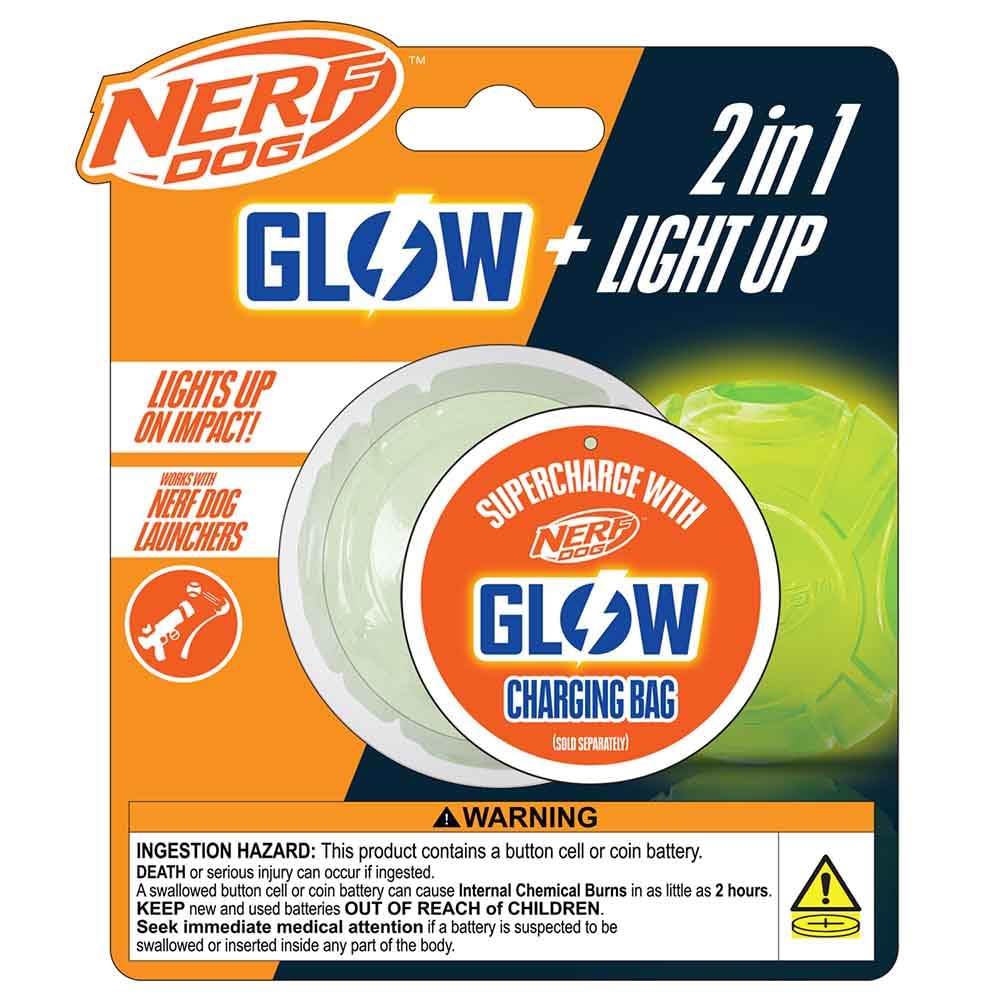 Nerf Balle DEL TPR 2,5 po extérieure éclairée, idéale pour jeux nocturnes en plein air.