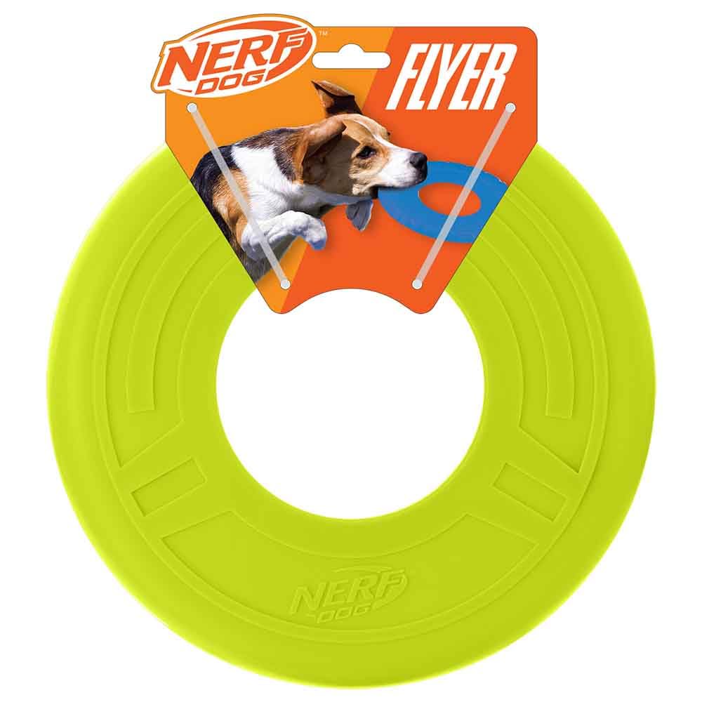 Nerf Dog Atomic Flyer, disque-volant vert 10 pouces, facile à suivre en jeu.
