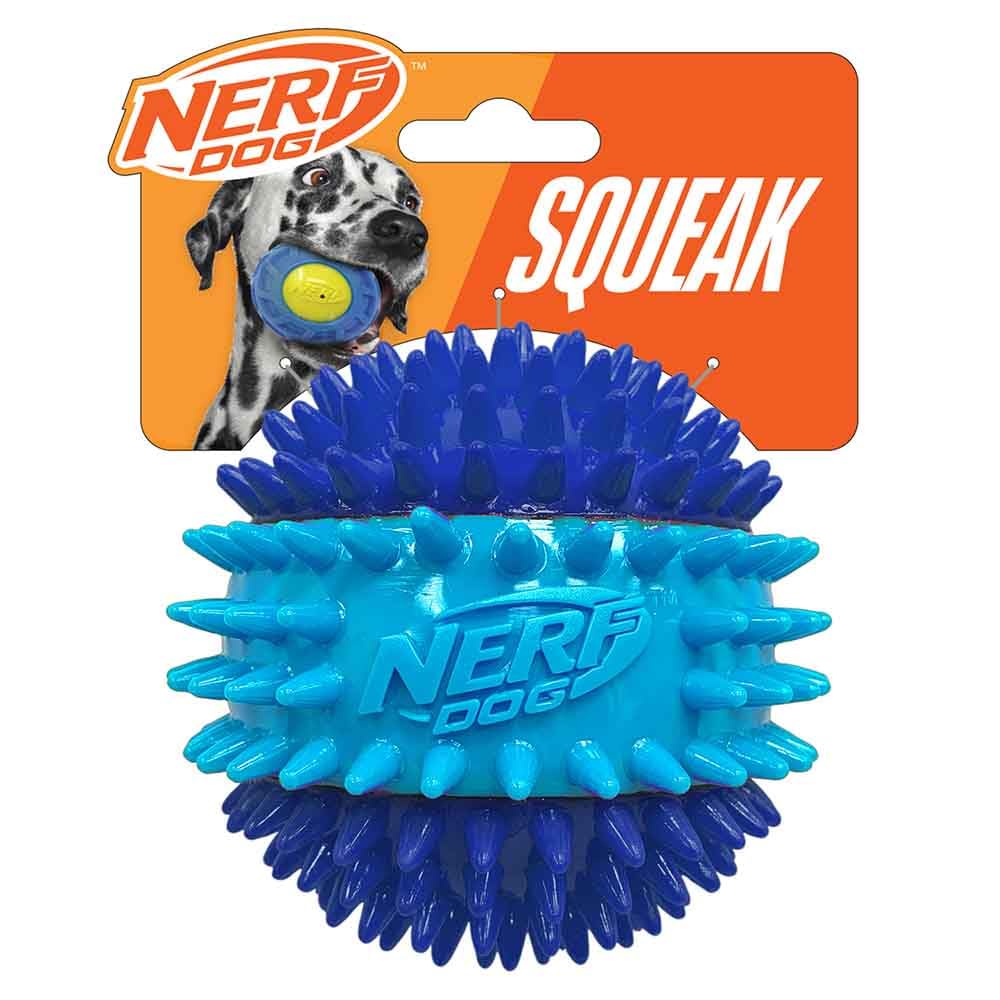 Balle Nerf Dog avec sifflement 3 parties, ideale pour stimuler le jeu.