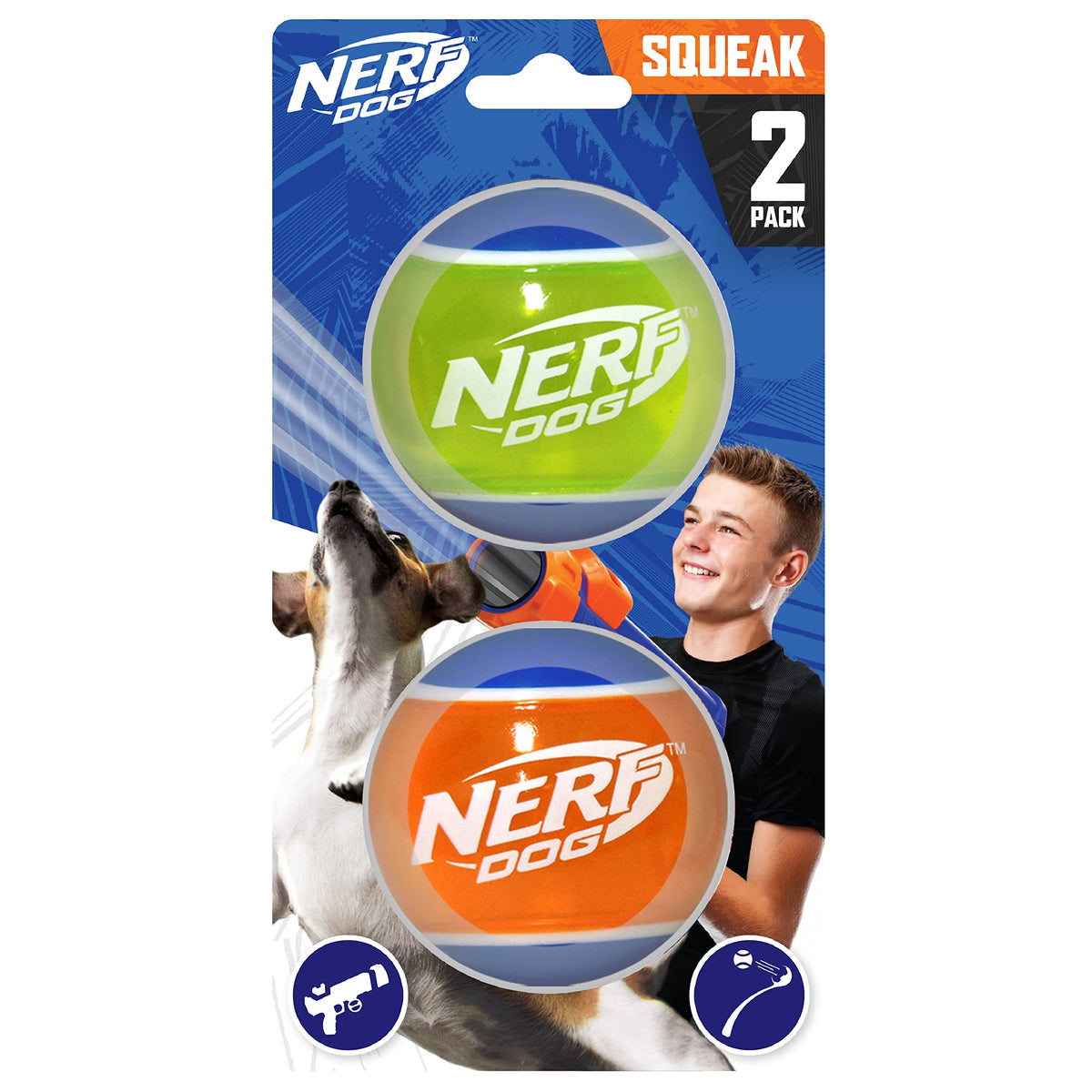 Balle Nerf Dog tennis en caoutchouc brillant rouge, idéale pour le lancer et récupérer.