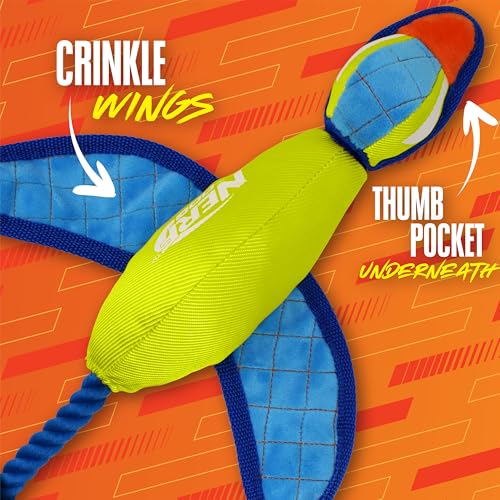 Nerf Dog canard lancement nylon 16,5 po bleu clair, idéal pour les longues courses