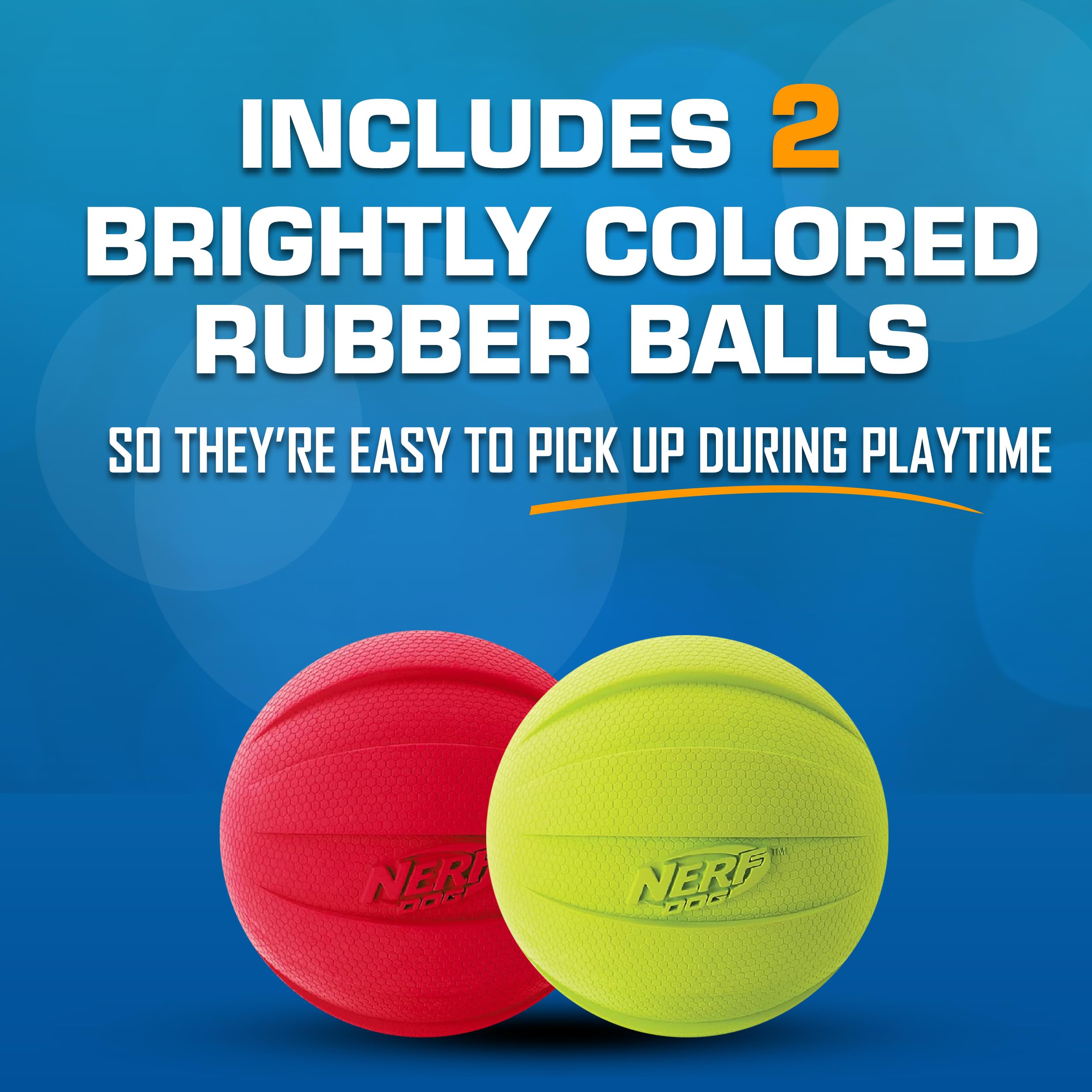 Nerf Dog Classic Squeak Ball: prise hexagonale facilitant les lancers.
