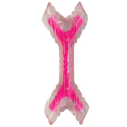 Nerf Dog os coeur solide rose clair 9po: construction robuste pour jeux prolongés.