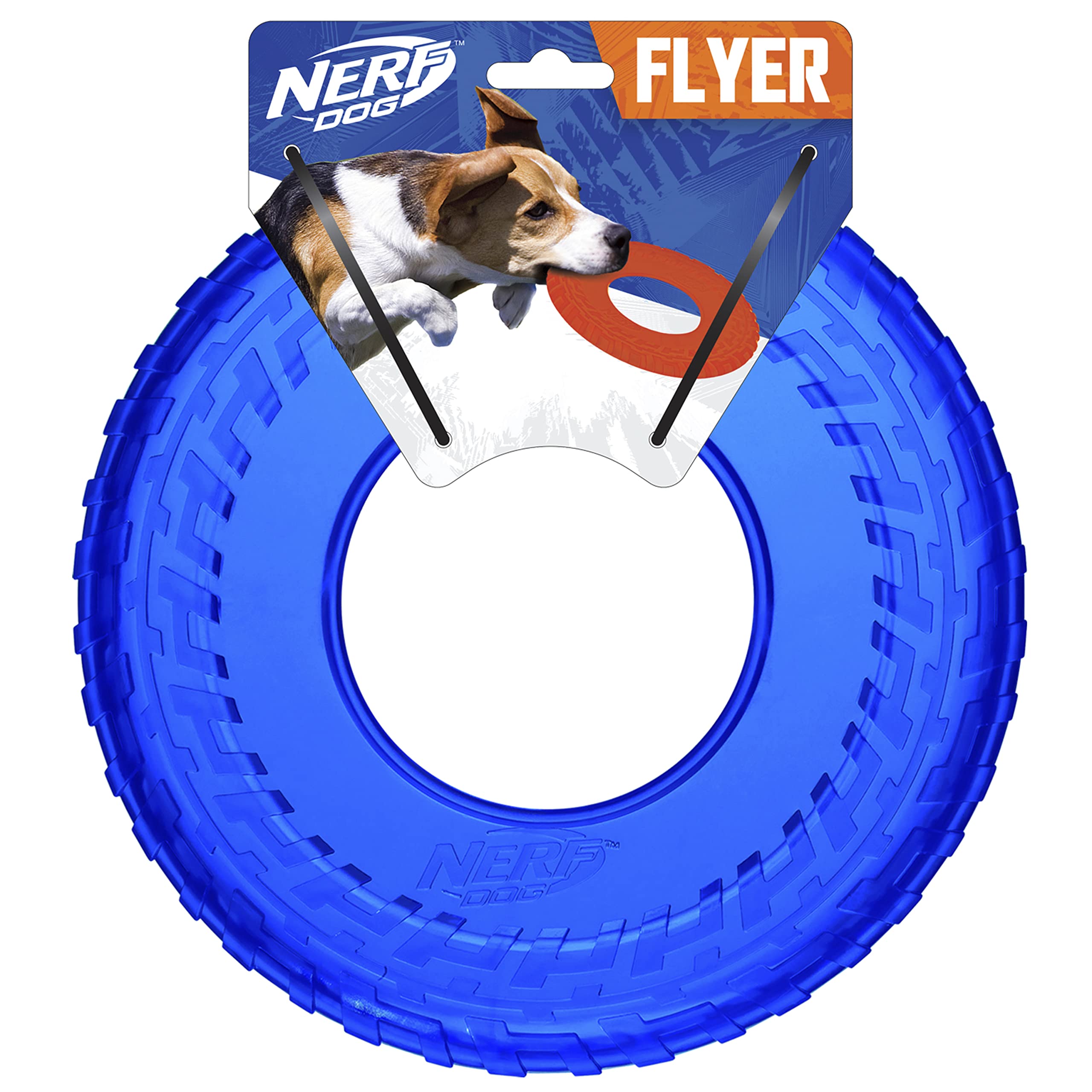 Nerf Dog disque-frisbee translucide bleu pour le fetch, visibilité élevée