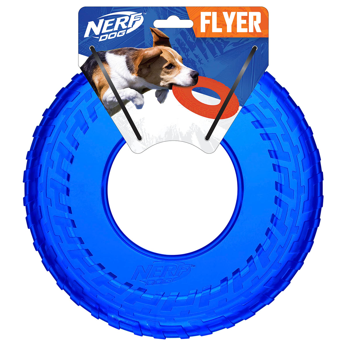 Nerf Dog disque-frisbee translucide bleu pour le fetch, visibilité élevée