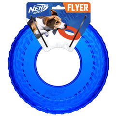 Nerf Dog disque-frisbee translucide bleu pour le fetch, visibilité élevée