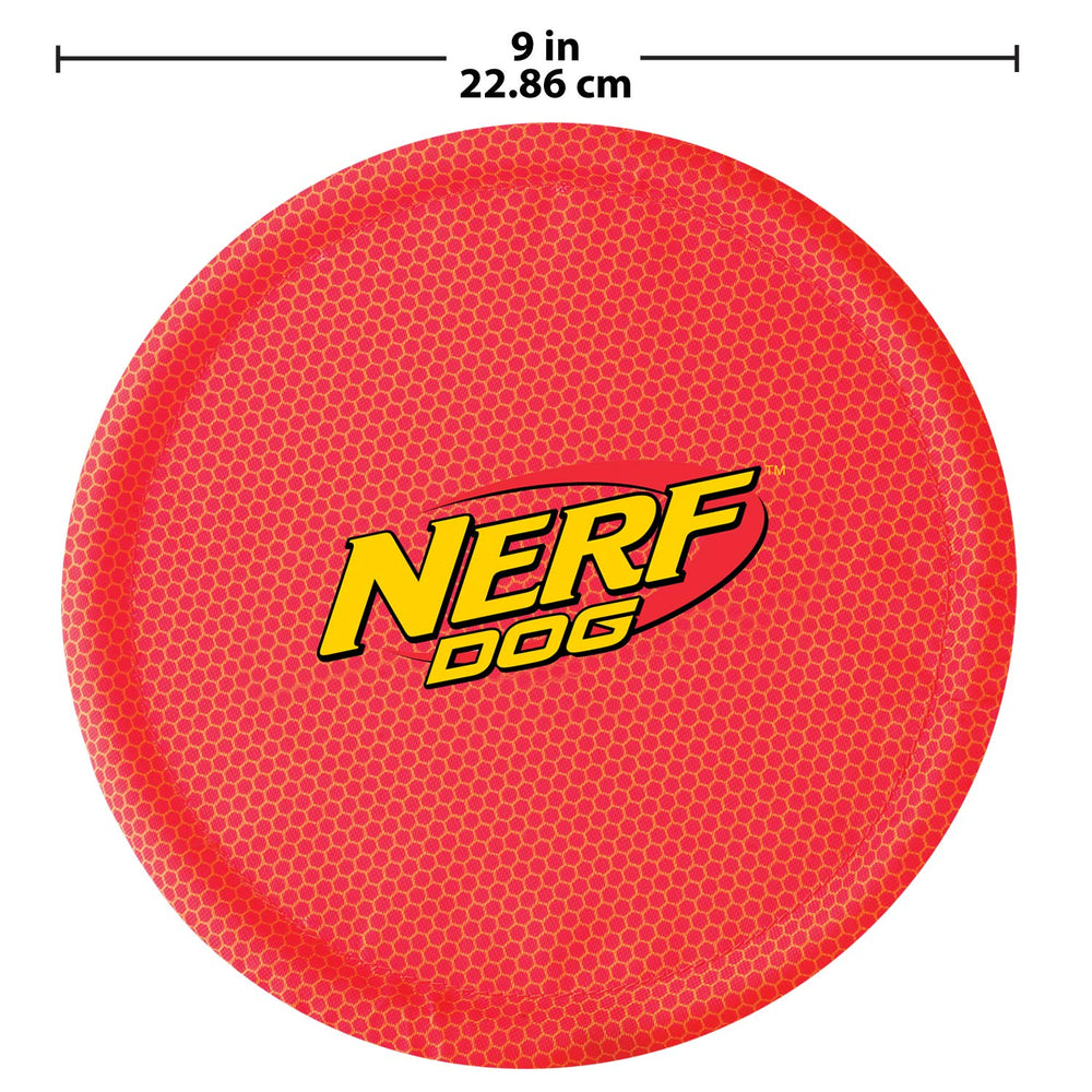 Nerf Dog Disque volant nylon haute visibilité, facile à repérer lors des jeux extérieurs.
