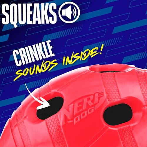 Nerf Dog Football – intérieur crunch pour stimulation sensorielle lors des jeux.