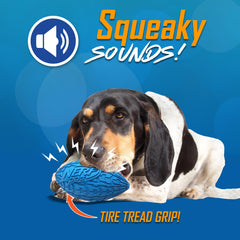 Nerf Dog Tire-siffle-ball bleu, prise antidérapée et lancers précis.
