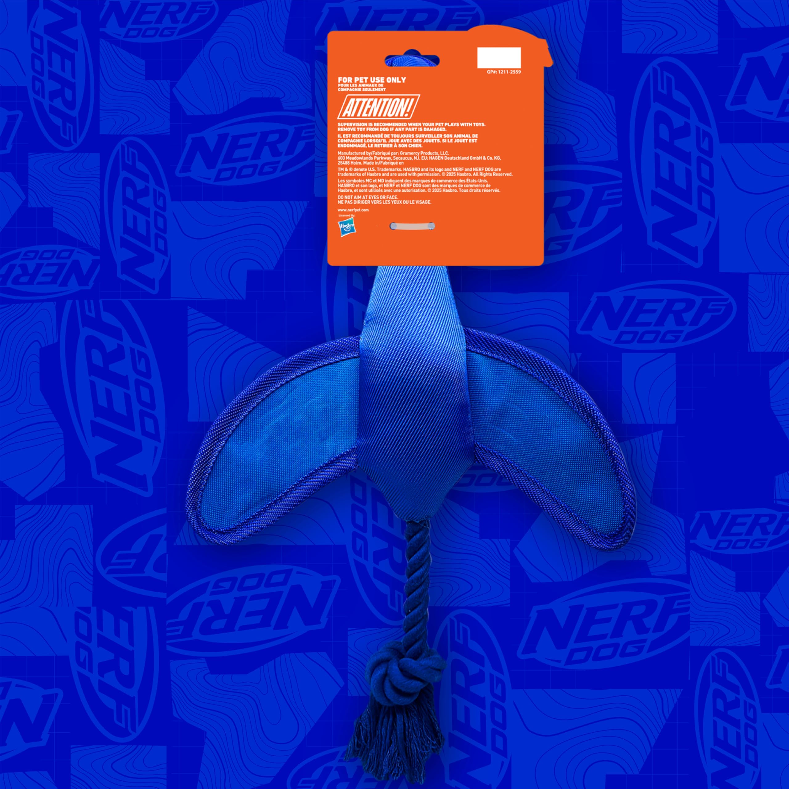 Nerf Dog, couleur bleu-vert, haute visibilité en extérieur.