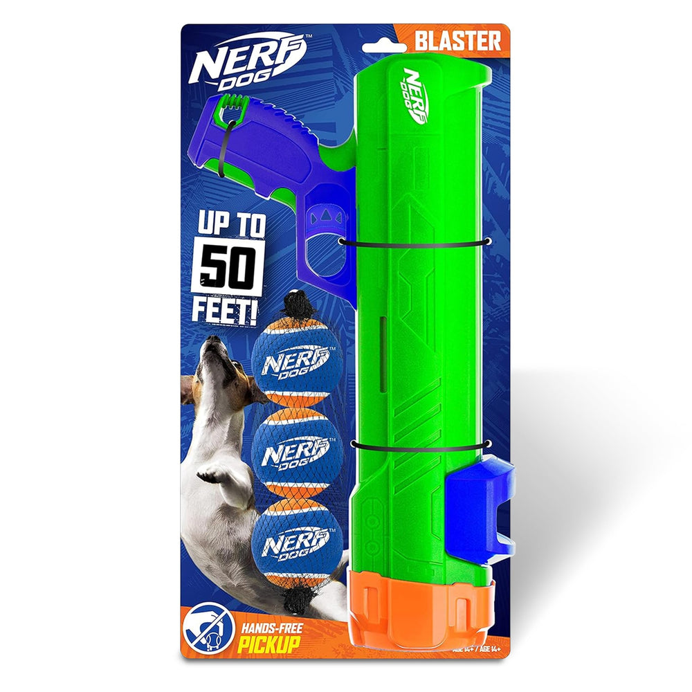 Nerf Dog lanceur-balles-tennis: lance les balles jusqu'à 50 pieds pour des jeux dynamiques.