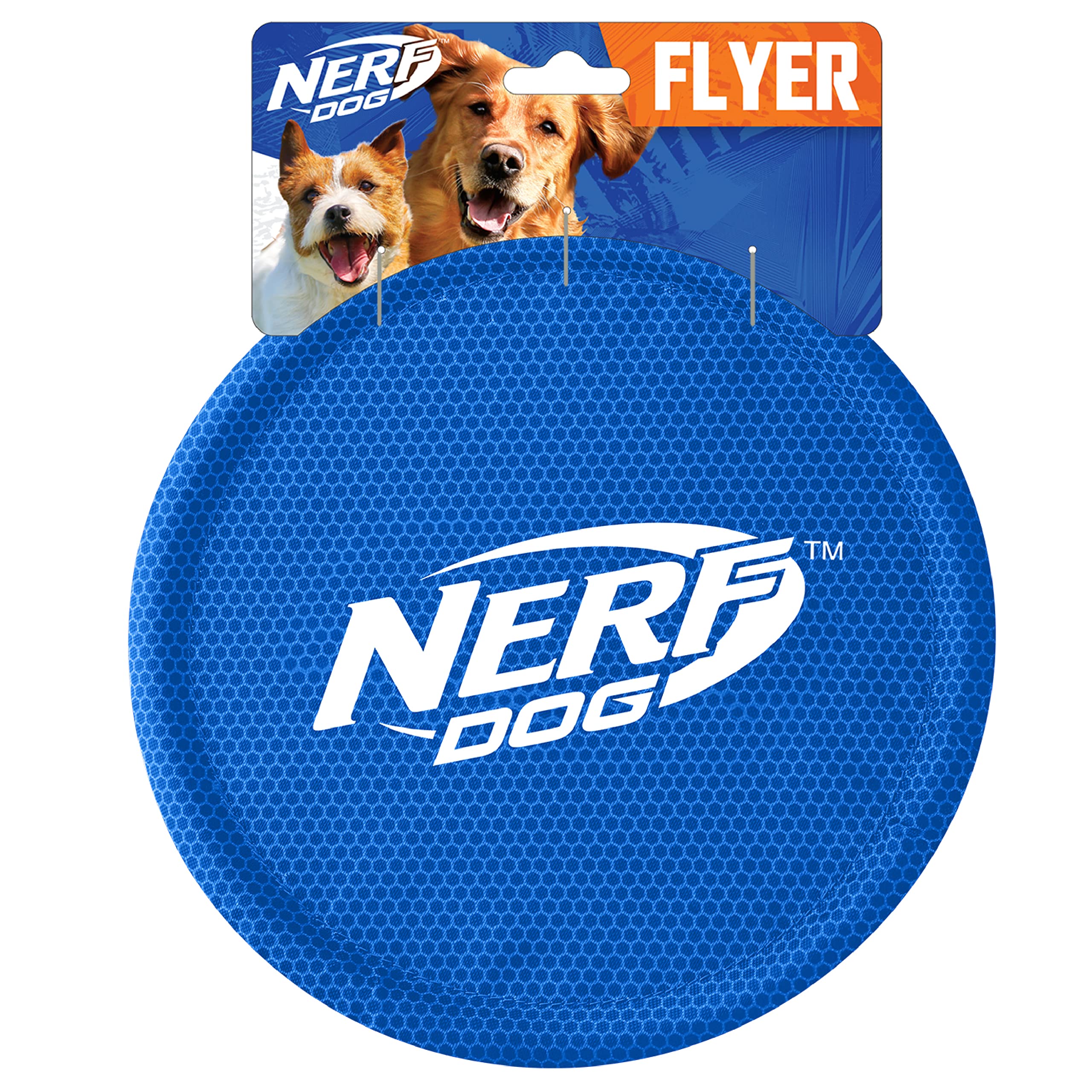 Nerf Dog Nylon Flyer disque bleu 9 pouces pour lancer et récupérer.