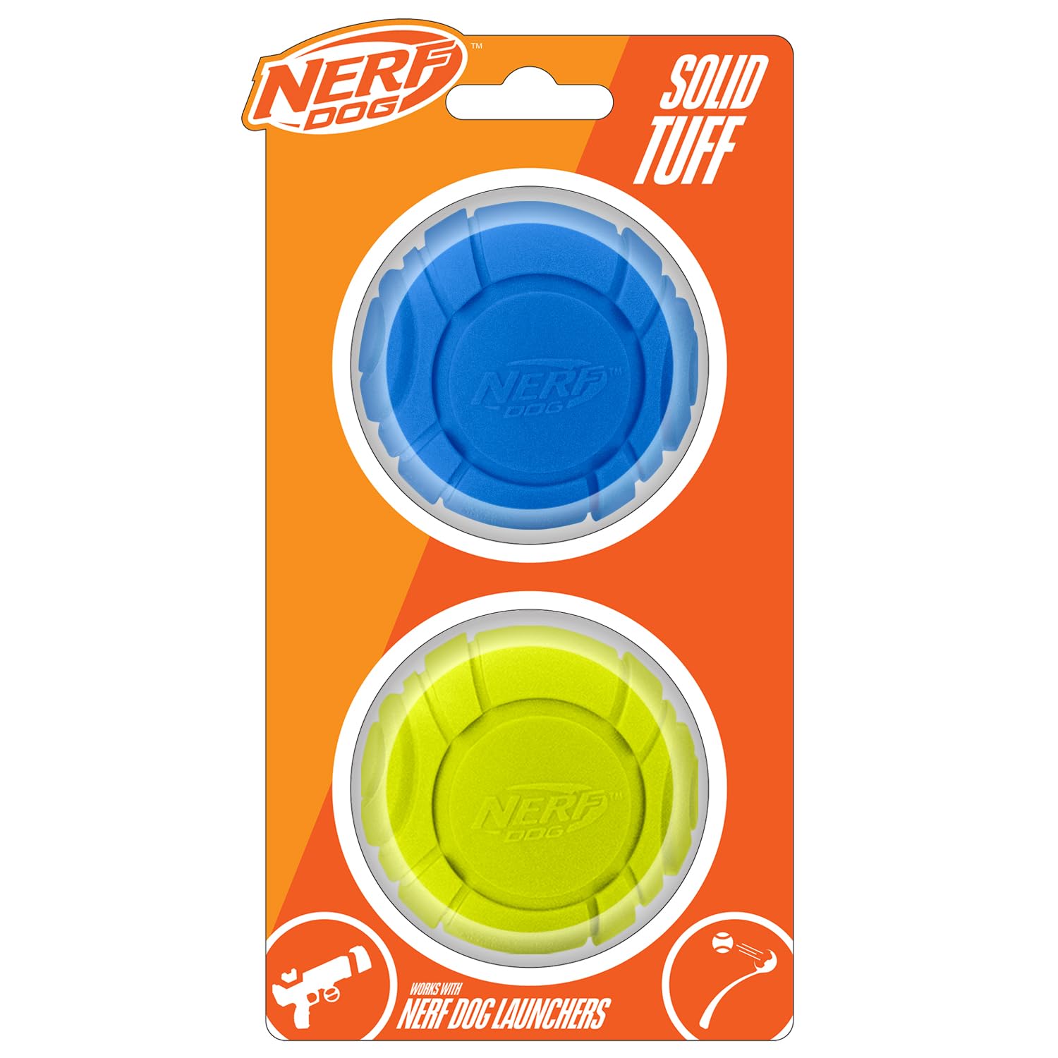 Nerf Dog Sonic Ball, balle verte et orange, facile à suivre lors des jeux de lancer.