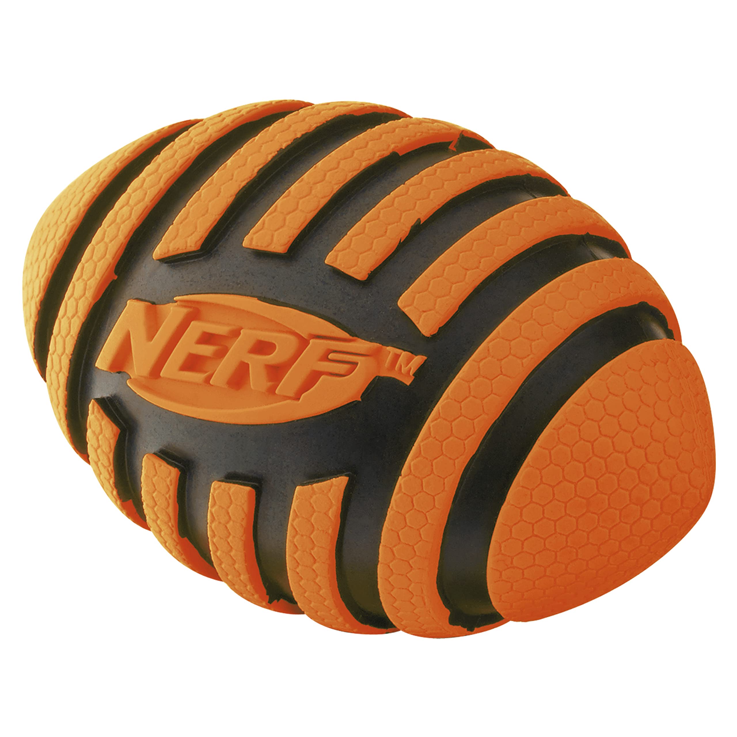 Nerf Dog Spiral Squeak Football résistant a l eau et au temps pour l exterieur.