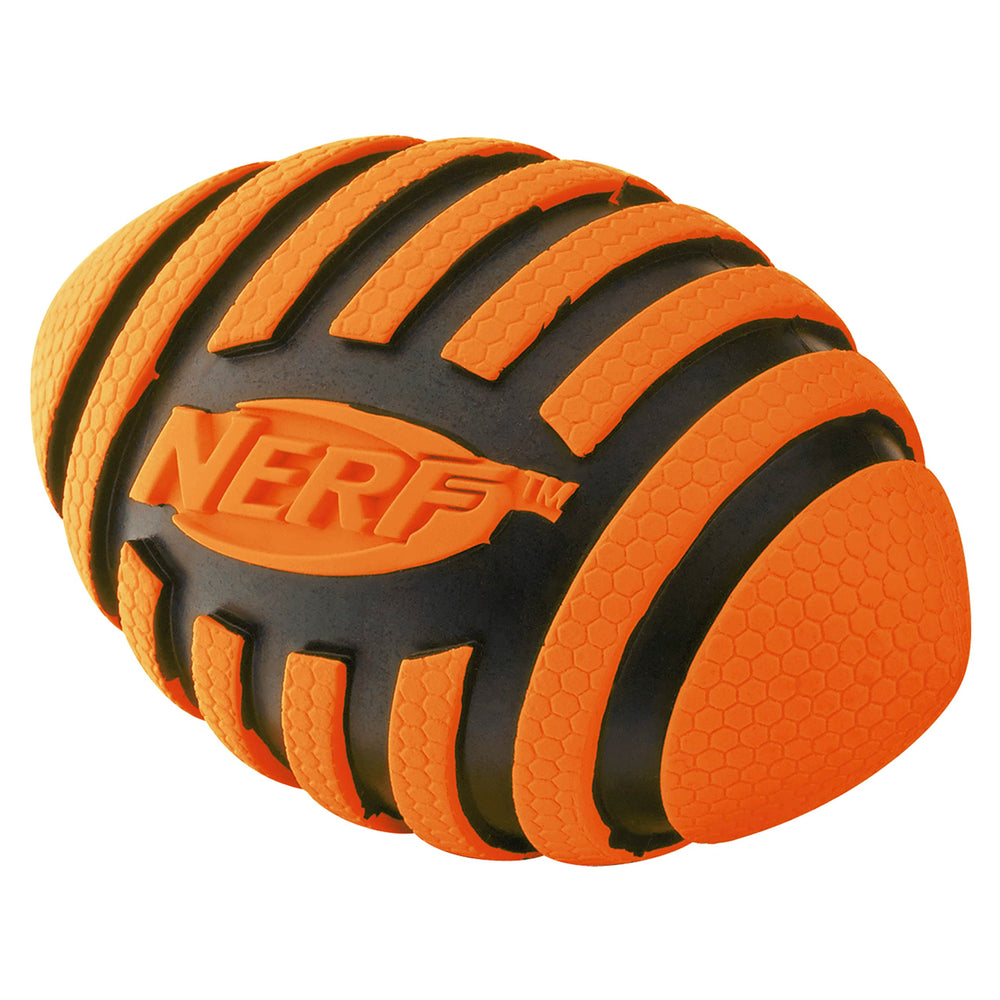 Nerf Dog Spiral Squeak Football résistant a l eau et au temps pour l exterieur.