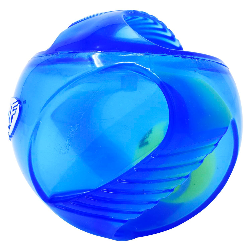 Texture agrippante Nerf Dog rumble bleu facilite saisie et jeu.