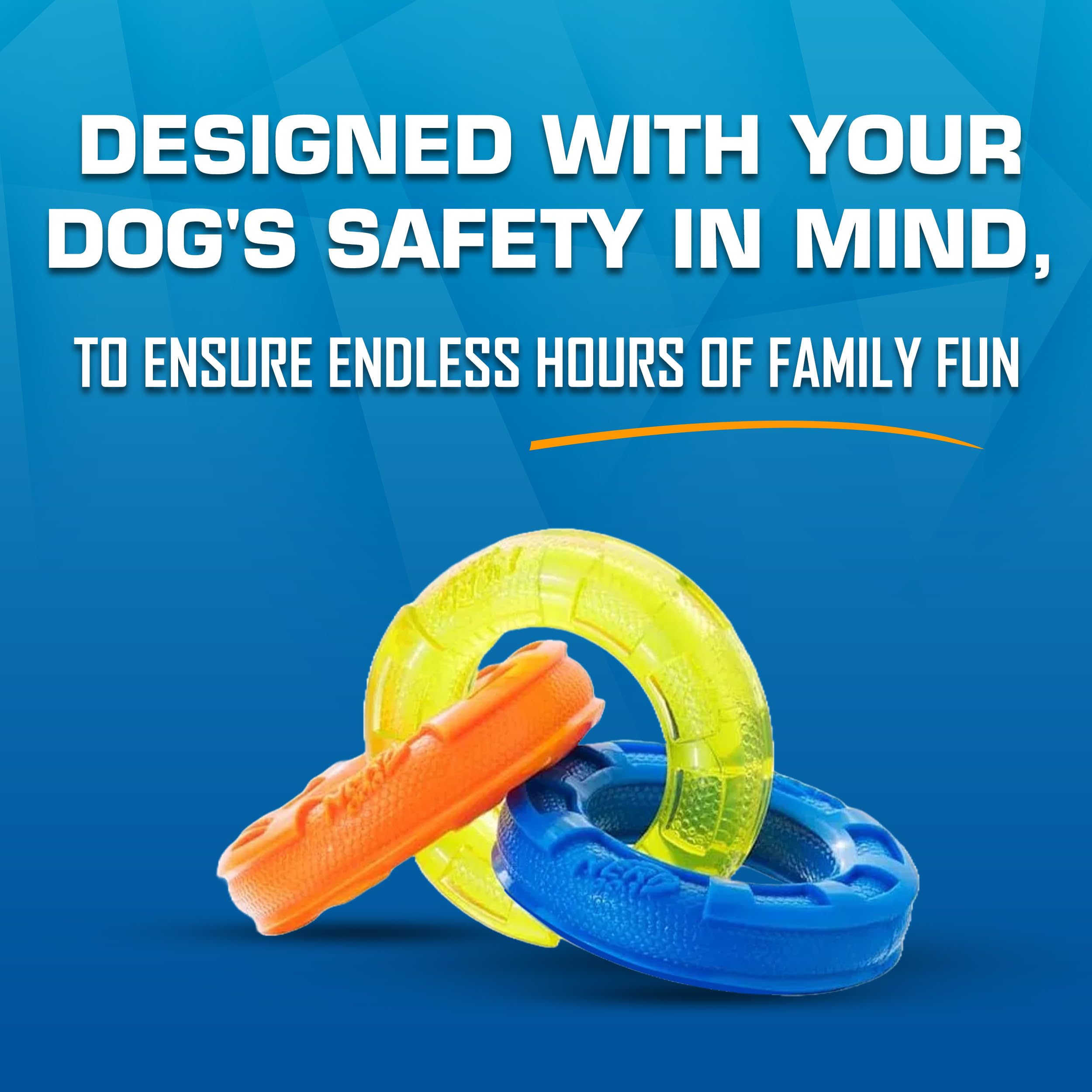 Nerf Dog, couleurs vives, facilite le repérage lors des séances de jeu.