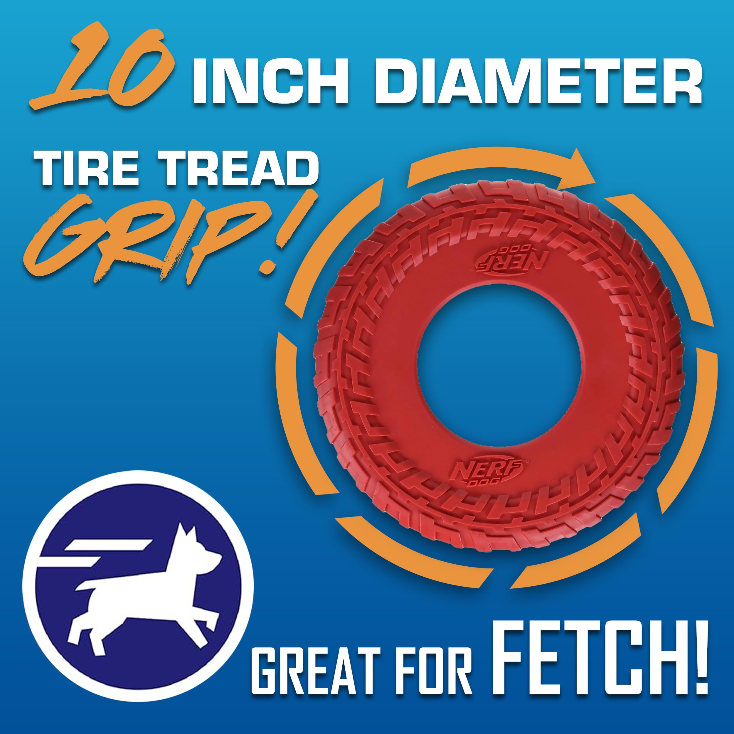 Nerf Dog Tire Flyer vert translucide, disque facile à suivre lors des lancers