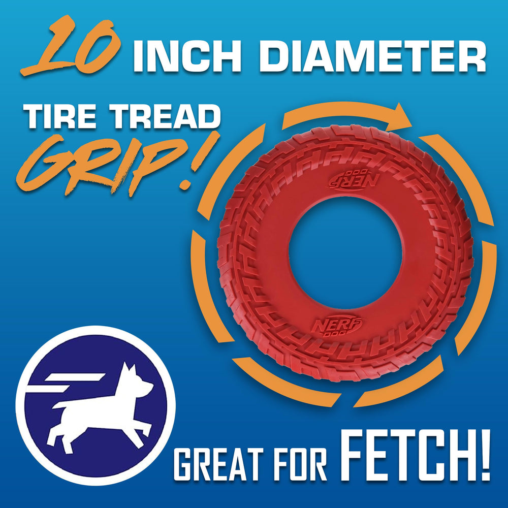 Nerf Dog Tire Flyer vert translucide, disque facile à suivre lors des lancers