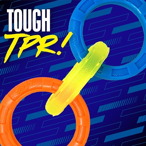 Nerf Dog Tug 3 anneaux, détail TPR pour prise sûre