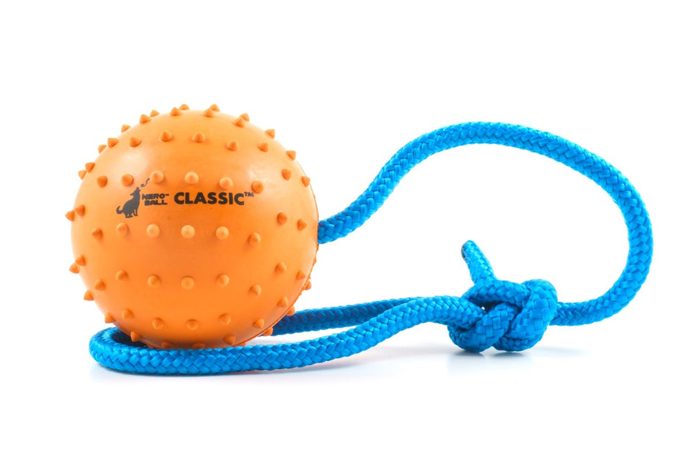 The Nero Ball Classic : balle en caoutchouc menthe avec corde et prise antidérapante