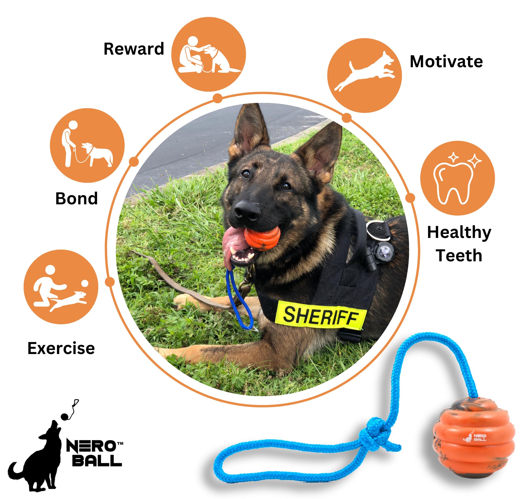 Nero Ball Pro : idéal pour travail de morsure et IPO/IGP chez les chiens.
