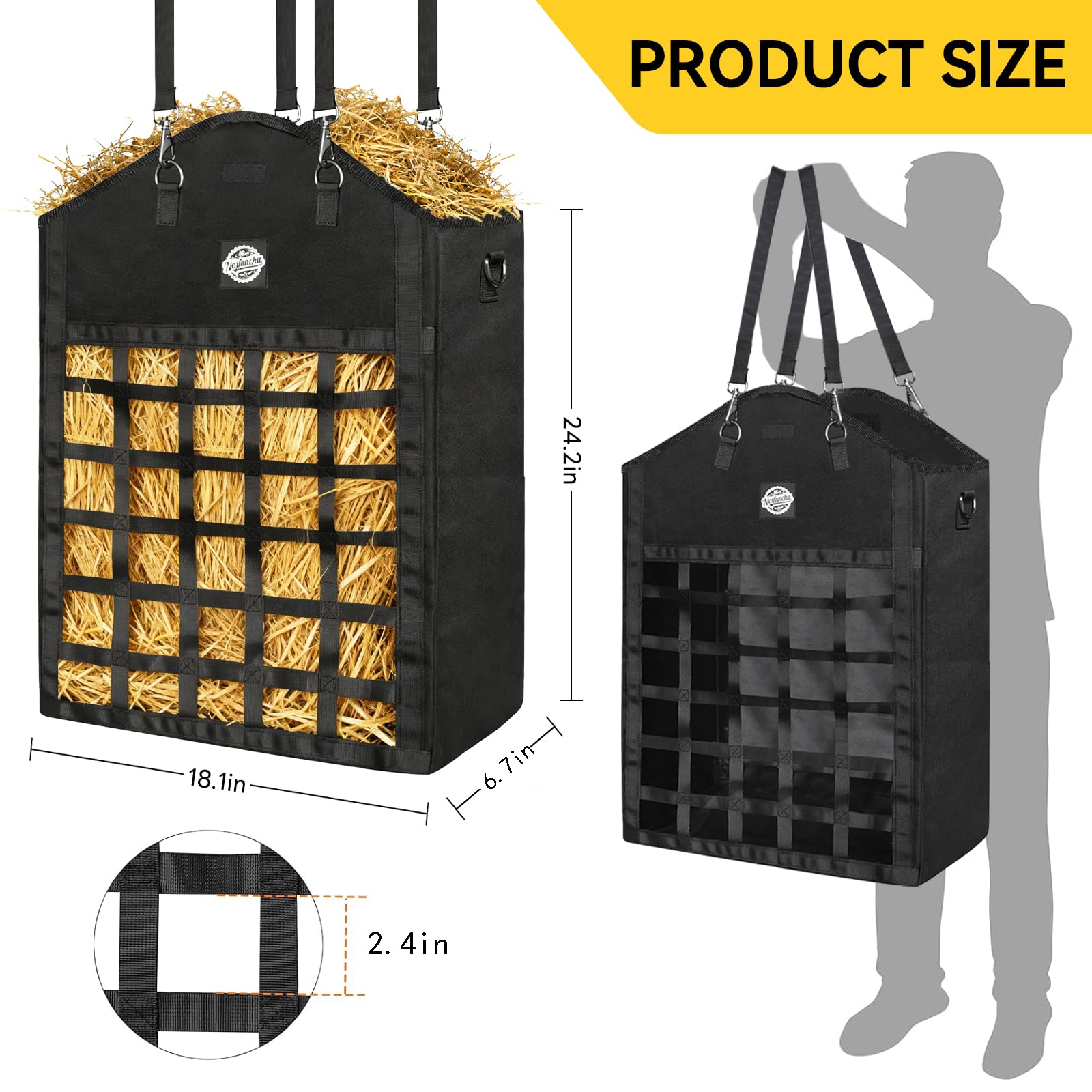 Nesfanchu Haybag grille-5x6 régule l'apport et favorise le pâturage