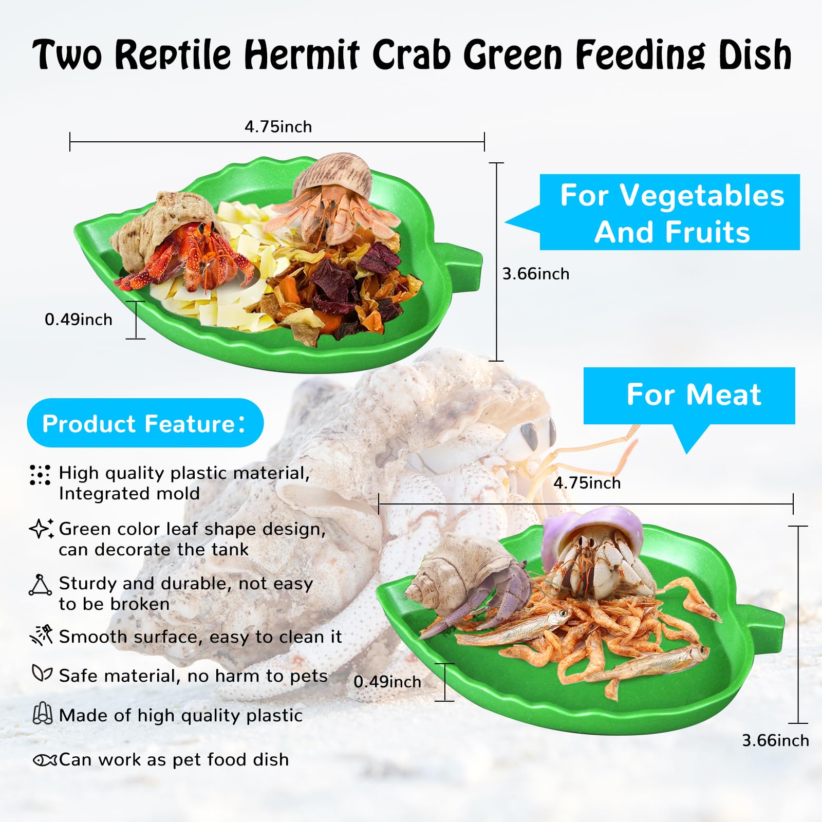 NestBasics assiette-feuille verte pour viande, repas séparé et pratique
