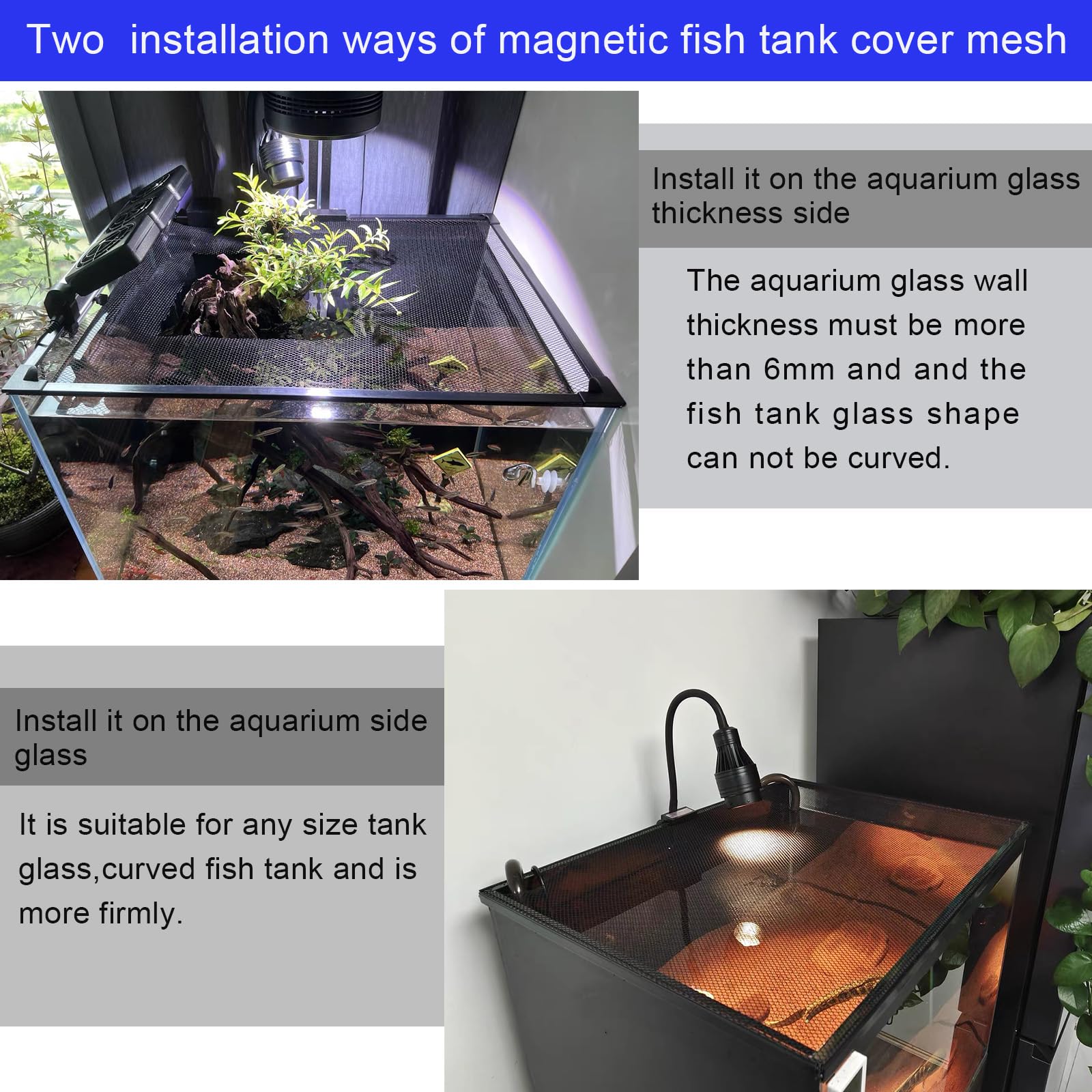NestBasics attaches-angulaires-aquarium fixent solidement le cadre du couvercle.