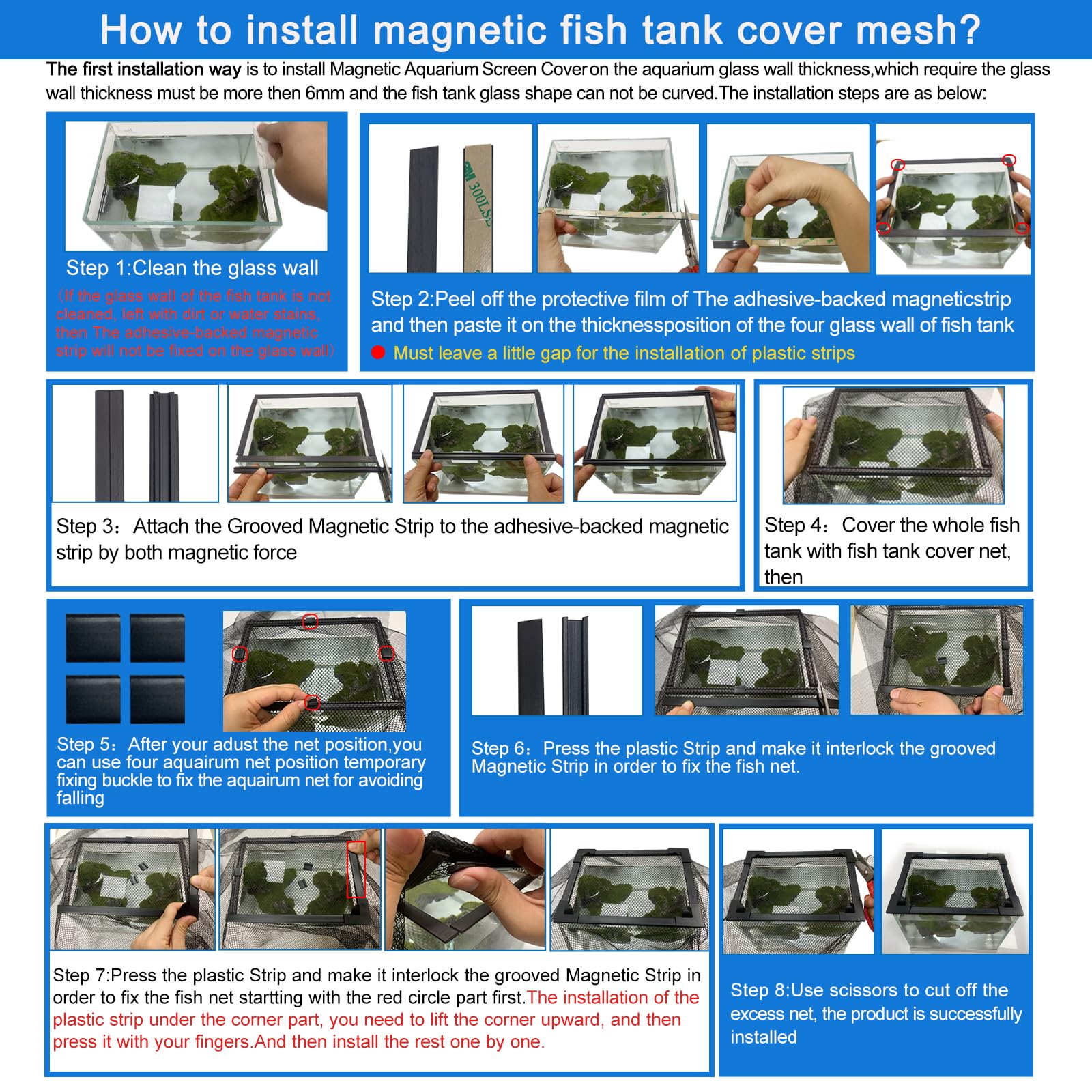 NestBasics bandes-magnetiques-aquarium offrent une fermeture fiable et durable.