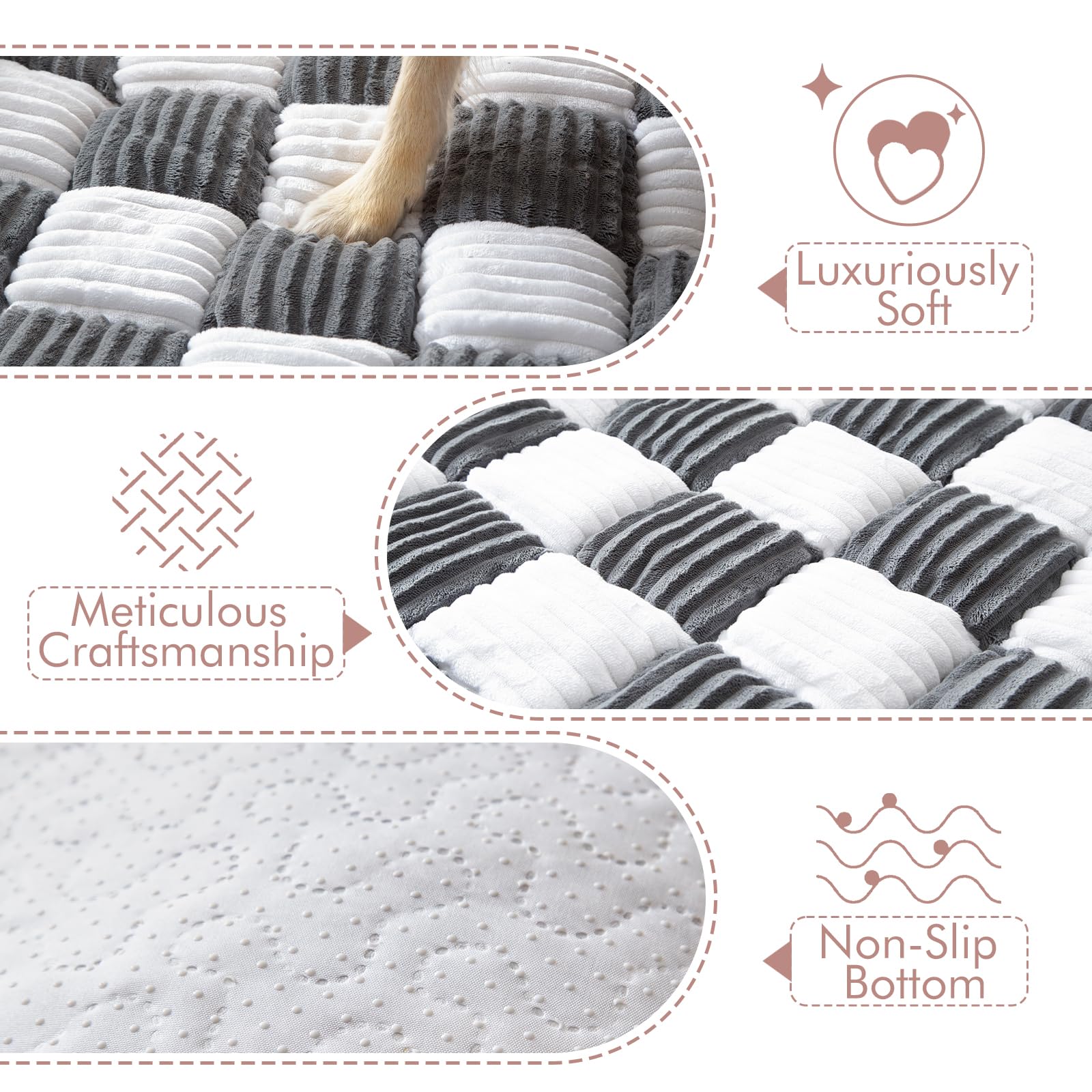 NestlyMoly protege-canapé anti-dérapant gris empêche les glissements.