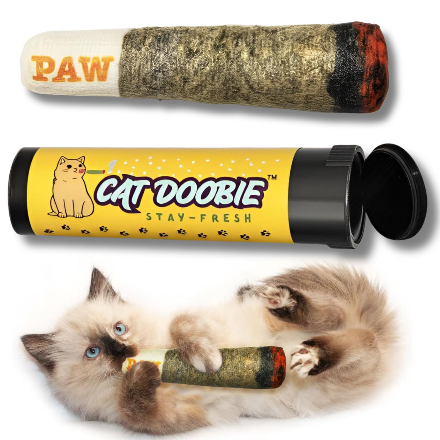 Nestpark Cat Doobie: emballage et tube préservant l'herbe à chat.