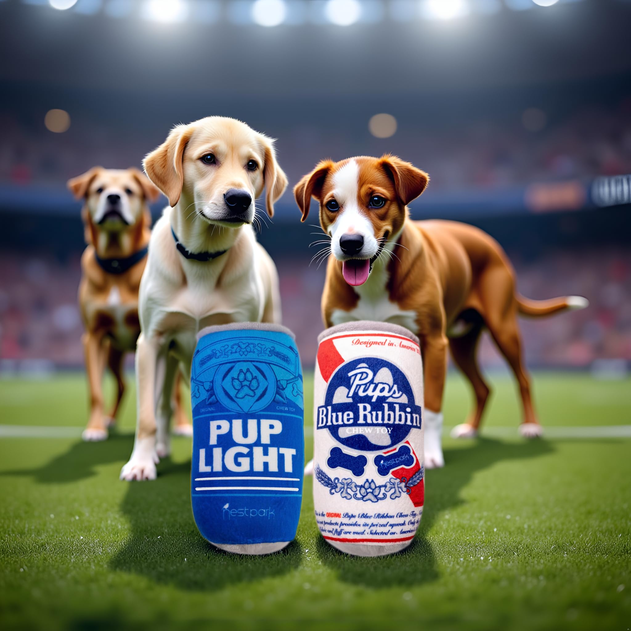 Nestpark parodie bière chien, jouet drôle et captivant pour soirées et jeux.