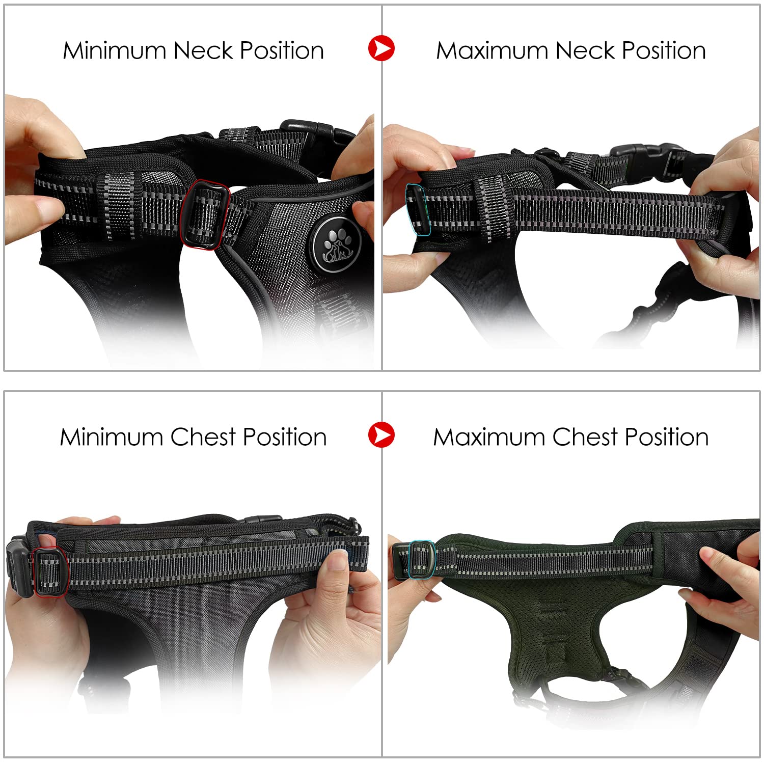 Harnais Nestroad taille moyen noir pour confort maximal.