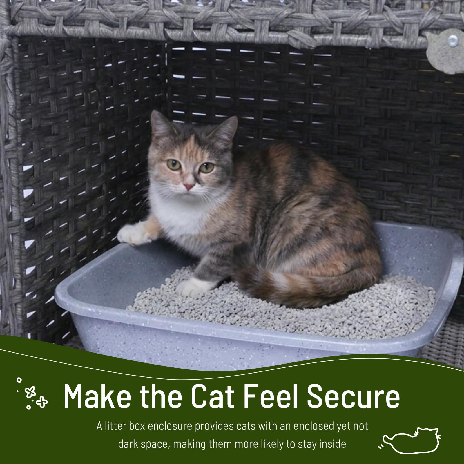 Neti Neti base surélevée et ventilation, intérieur frais pour chats.