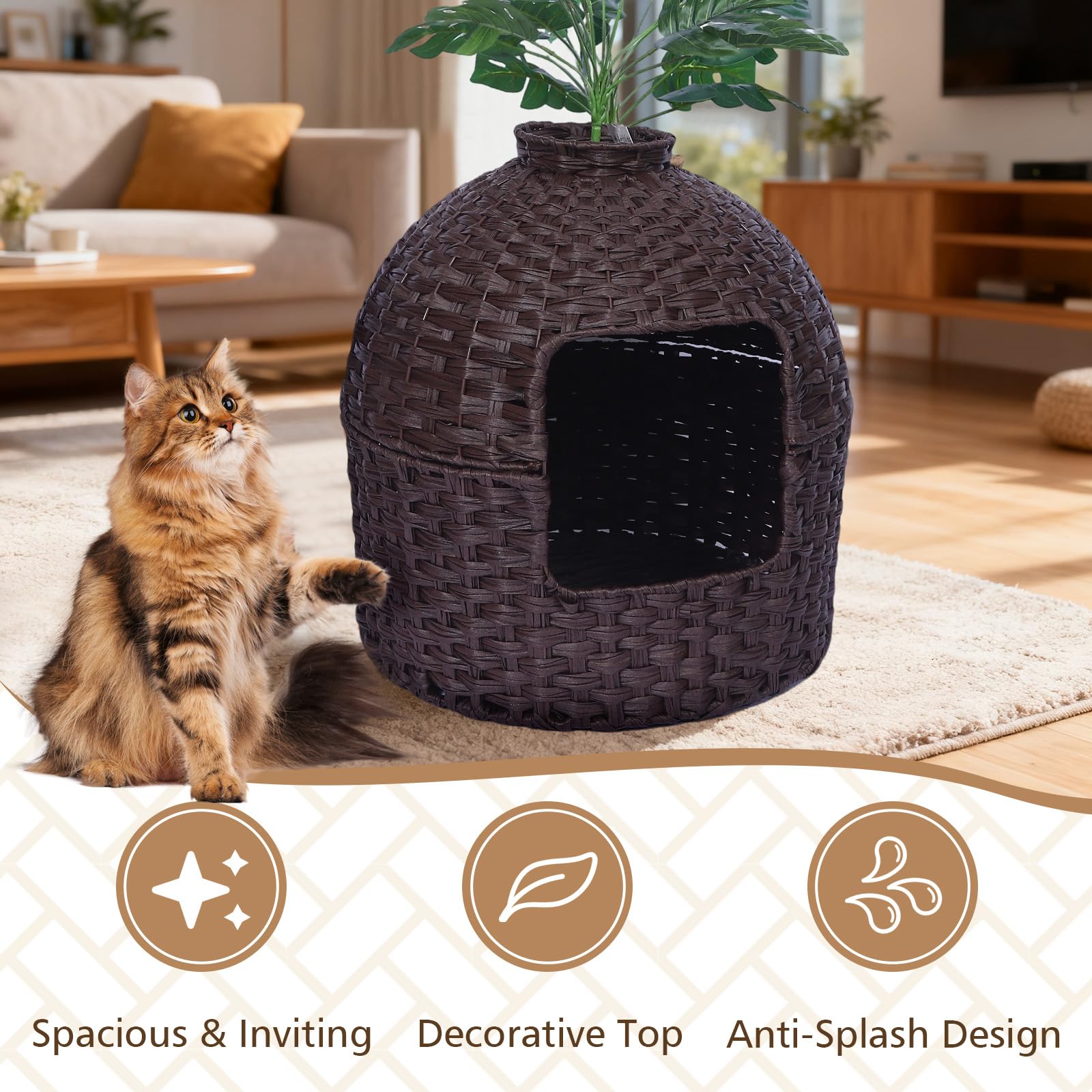 Neti Neti design rotin litiere indoor s'adapte à tout espace.