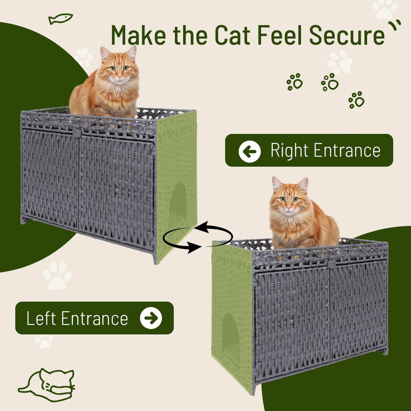 Neti Neti rattan naturel: mobilier chat élégant et durable.