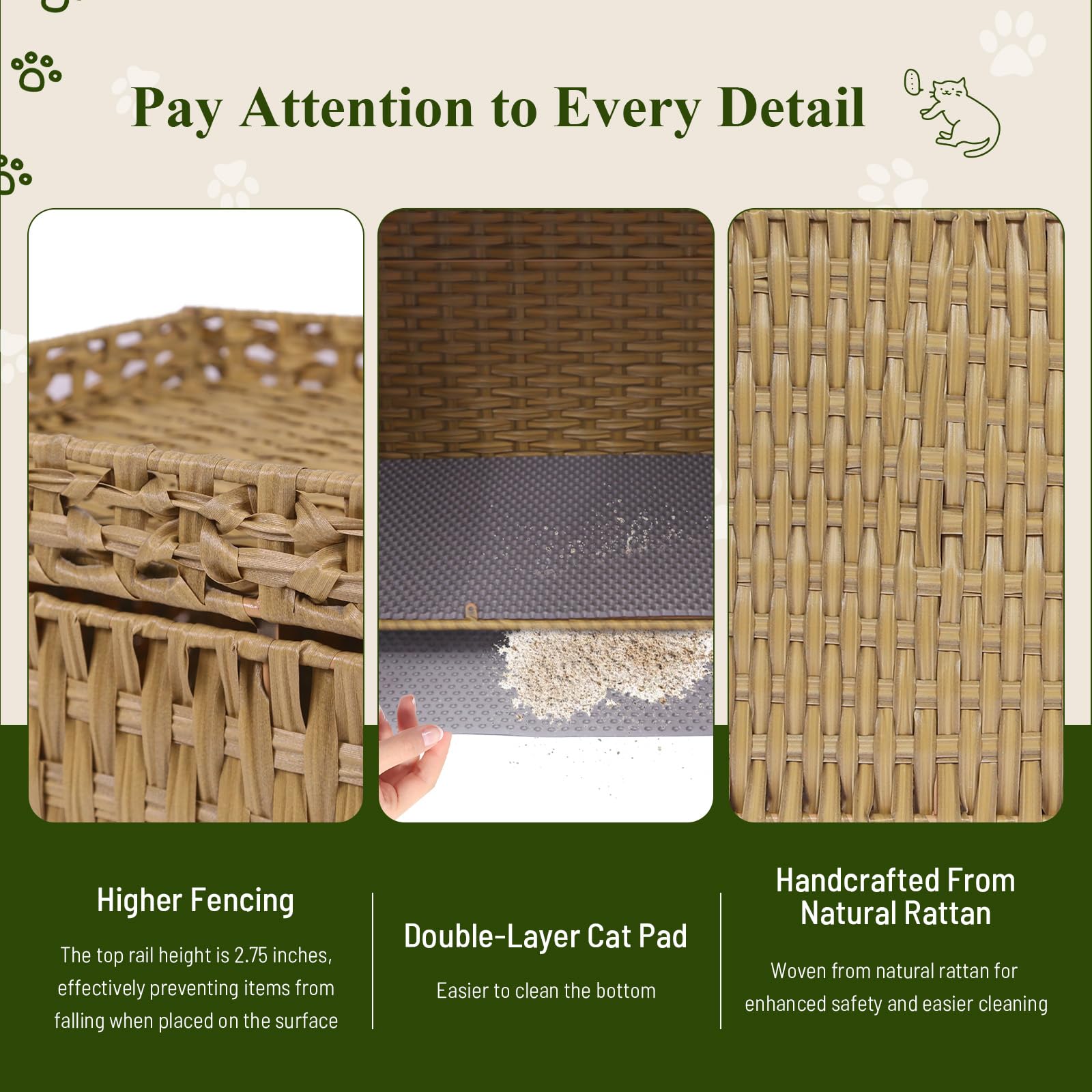 Neti Neti: tapis amovibles à l'intérieur, nettoyage facilité et hygiène pratique.
