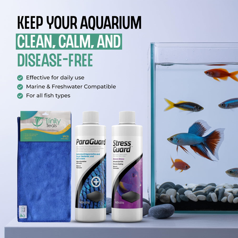 Chiffon microfibre Trinity Treats – nettoyage sans traces et sans rayures pour l'aquarium