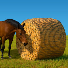 NETYSAY bale-rond-hay-net-2-pouces facilite un rationnement lent et efficace.