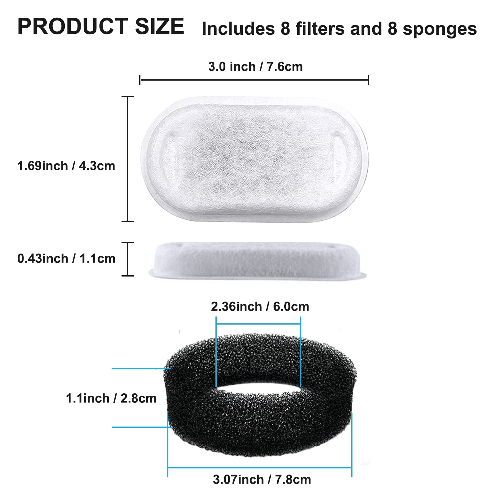 Compatibilite Tomxcute 108oz/3,2L - filtre pour fontaine.