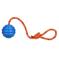 Nevperish balle entraînement K9 avec corde bleu, idéale pour lancer et renforcer l'entraînement.