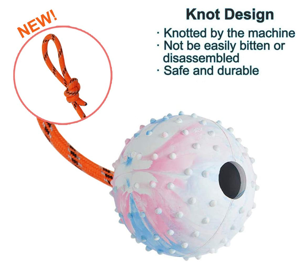 Balle Nevperish en action avec corde, permet de lancer plus loin lors des sessions.